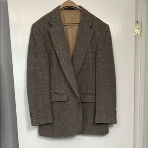 Classic Brown Herringbone Blazer